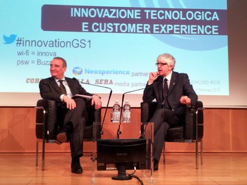 Valerio Di Natale e Beppe Severgini all'evento Innovazione GS1 Italy